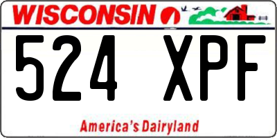 WI license plate 524XPF