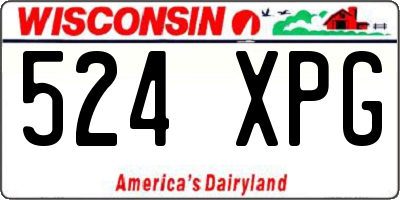 WI license plate 524XPG
