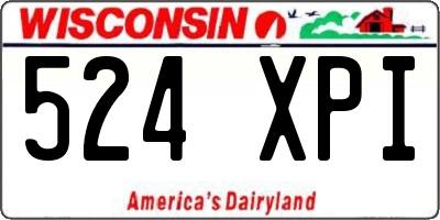 WI license plate 524XPI