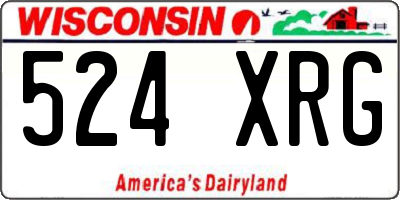 WI license plate 524XRG