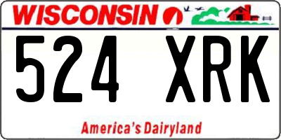 WI license plate 524XRK