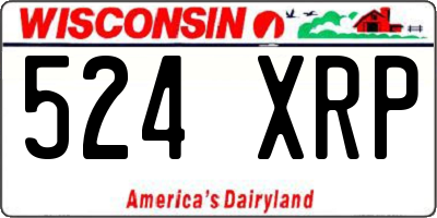 WI license plate 524XRP