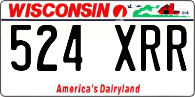 WI license plate 524XRR