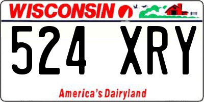WI license plate 524XRY