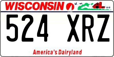 WI license plate 524XRZ