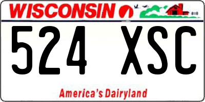 WI license plate 524XSC