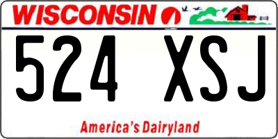 WI license plate 524XSJ