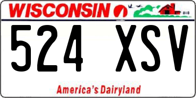 WI license plate 524XSV