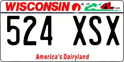 WI license plate 524XSX