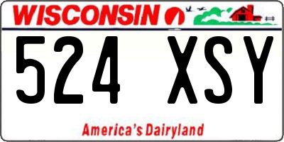 WI license plate 524XSY
