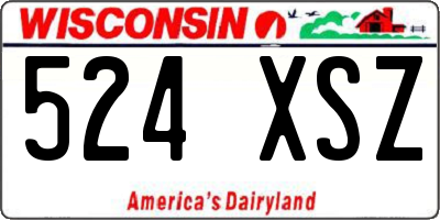 WI license plate 524XSZ