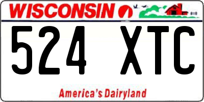 WI license plate 524XTC