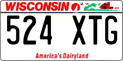 WI license plate 524XTG