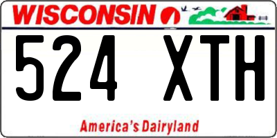 WI license plate 524XTH