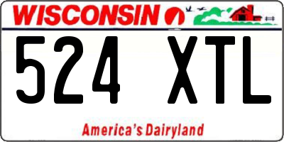 WI license plate 524XTL