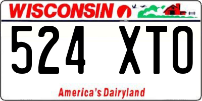 WI license plate 524XTO