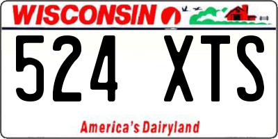 WI license plate 524XTS
