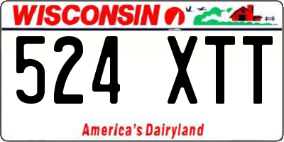 WI license plate 524XTT