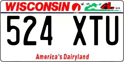 WI license plate 524XTU