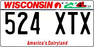 WI license plate 524XTX