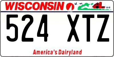 WI license plate 524XTZ