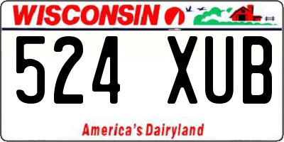 WI license plate 524XUB