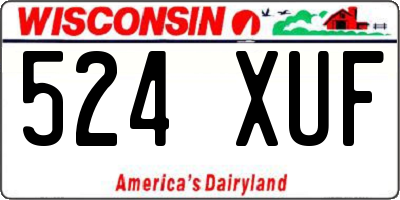 WI license plate 524XUF