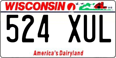 WI license plate 524XUL