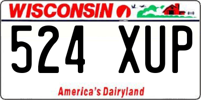 WI license plate 524XUP