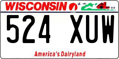 WI license plate 524XUW
