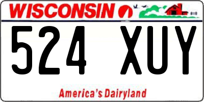 WI license plate 524XUY