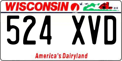WI license plate 524XVD