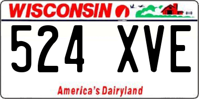 WI license plate 524XVE