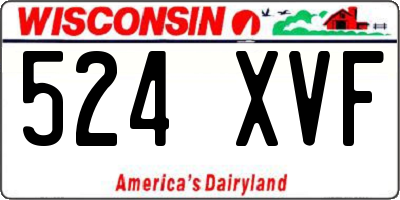 WI license plate 524XVF