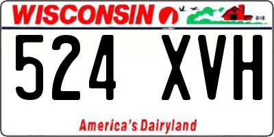 WI license plate 524XVH