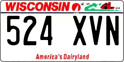 WI license plate 524XVN