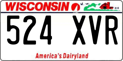 WI license plate 524XVR