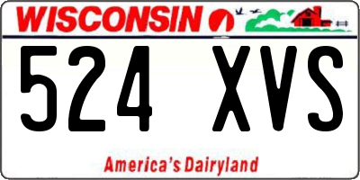 WI license plate 524XVS
