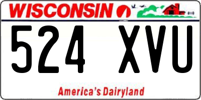 WI license plate 524XVU