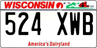 WI license plate 524XWB