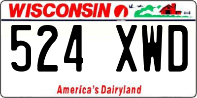 WI license plate 524XWD