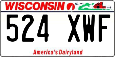 WI license plate 524XWF