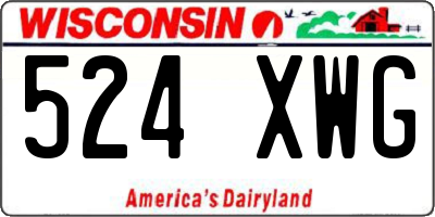WI license plate 524XWG