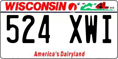 WI license plate 524XWI