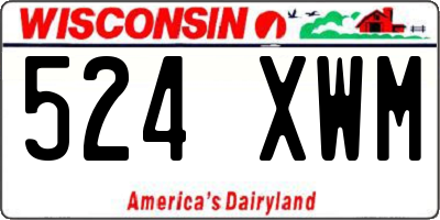 WI license plate 524XWM