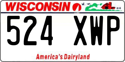WI license plate 524XWP