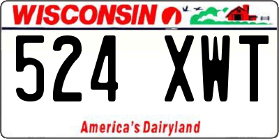 WI license plate 524XWT