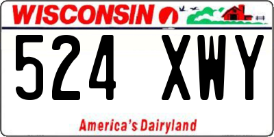 WI license plate 524XWY