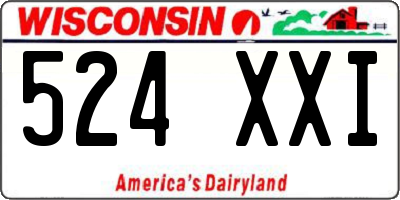 WI license plate 524XXI