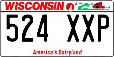 WI license plate 524XXP